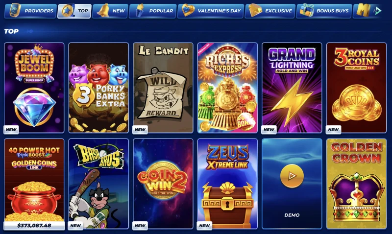 Bassbets Spieleauswahl